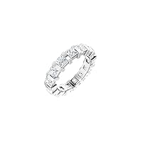 14k White Gold 2 1/2 CTW Diamond Eternity Wedding Band Ring Fine Jewelry for Women