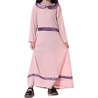 TiaoBug Kids Girls Islamic Kaftan Dress Halloween Costumes Long Sleeve Abaya Maxi Prayer Dress Clothes Muslim Dress