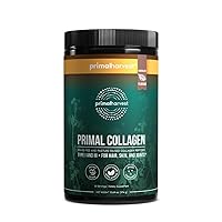 Primal Harvest Collagen Powder for Women or Men Primal Collagen Peptides Powder Type I & III, 10 Oz Collagen Protein Powder for Hair, Skin, Nails (Single, Chocolate)