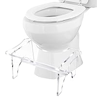 Acrylic Potty Stool Clear Toilet Stool Bathroom Acrylic Potty Step Stool for Adult Women Men Kid Toddlers(7 Inch)