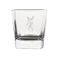 Rat Terrier Crystal Stemless Wine Glass, Whiskey Glass Etched Funny Wine Glasses, Great Gift for Woman Or Men, Birthday, Retirement And Mother's Day