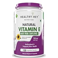 Nutrition Vitamin E Capsules | Vitamin E for Skin & Hair | Sunflower - D-Alpha-Tocpherol -120 Veg Capsules