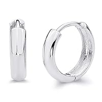 14k Yellow OR White Gold 3mm Thickness Huggie Earrings (12 x 12 mm)