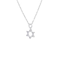 jewellerybox Sterling Silver & CZ Crystal Star of David Necklace 14-32 Inches