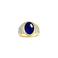Rylos presents Men's 14K Yellow Gold Nugget Ring featuring an Oval Cabochon Gemstone and Sparkling Diamonds in Sizes 8-13. Exceptional Men's Jewelry.
