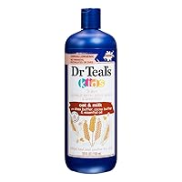 Dr Teal's Oat & Milk with Shea Butter, Cocoa Butter & Essential Oil 3-in-1 Bubble Bath, Body Wash, & Shampoo, 20 Fl Oz