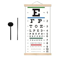 Snellen Eye Chart for Eye Exams 20 Feet, Students Eye Charts with Wooden  Frame for Wall Decor, 22x11 Inches Canvas Low Vision Eye Chart with Eye  Occluder and Hand Pointer for Kids