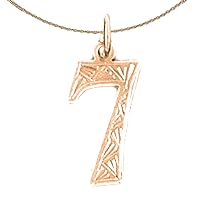 Number Seven | 14K Rose Gold Number Seven, 7 Pendant with 18