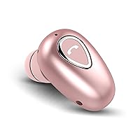 Smallest Single Tiny Mini Invisible Earbud Wireless Bluetooth Earpiece Earplug Discreet Hidden Ear Bud for Work Cell Phone, Small Bluetooth Headset Hands-Free Ear Piece for iPhone Android - Pink