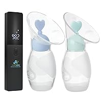 Amplim Deluxe Manual Silicone Breast Pump and No Touch Forehead Thermometer for Babies and Adults | Bundle Pack