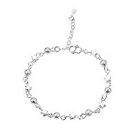 Sand Bead Five-pointed Star Charm Chain Bracelet Hip Hop Couple Bracelet Fashion Bangles Jewelry Link Chain Bracelet