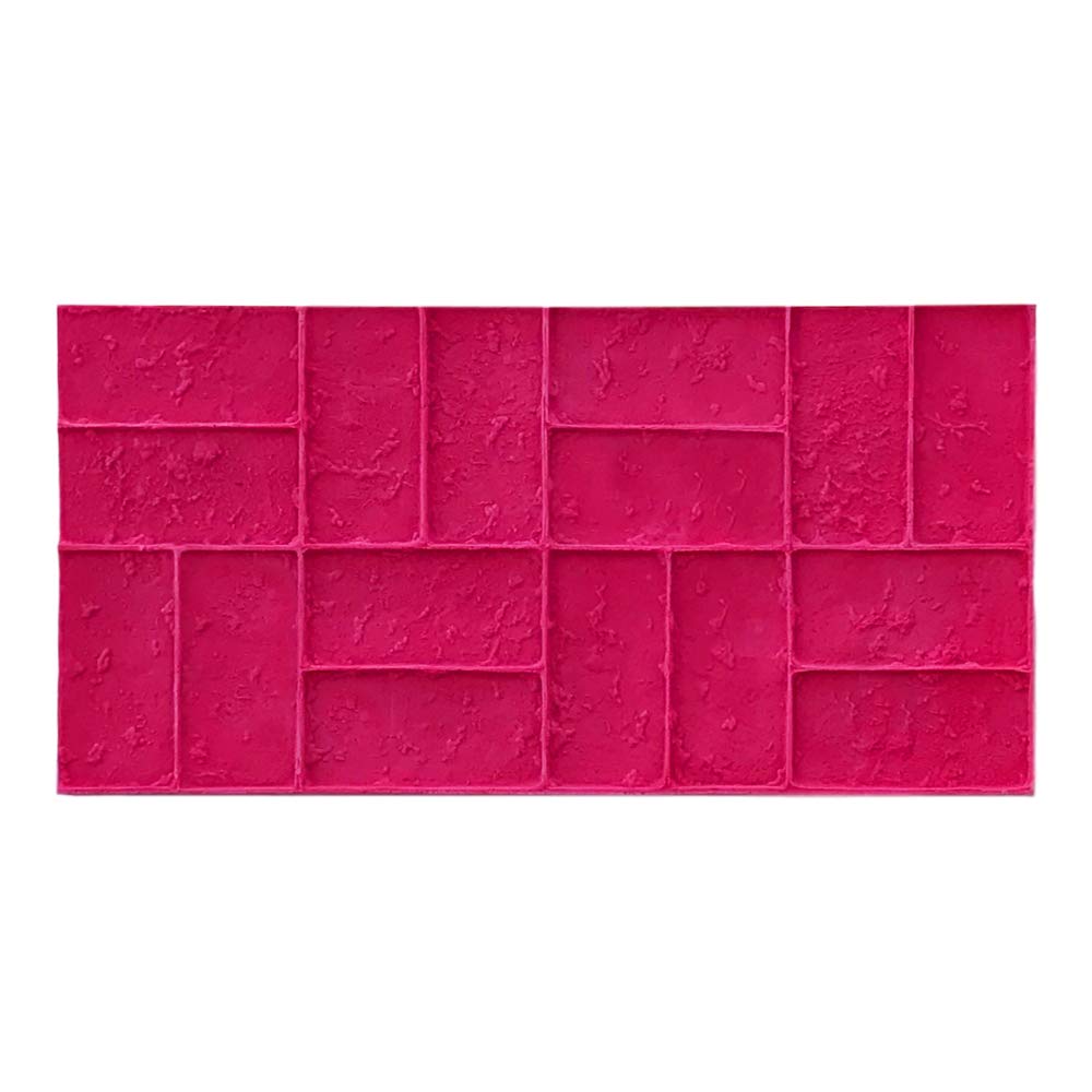 Worn Brick Basketweave Concrete Stamp Single by Walttools | Classic Woven Paver Pattern, Sturdy Polyurethane Texturing Mat, Decorative Realistic Detail (Red, Rigid)