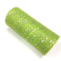 Glitter Sequin Tulle Roll Wedding Decoration Organza DIY Birthday Party Supplies Fabric Spool Tulle Tutu Dress 25 Yards x 6 inches (Light Green)