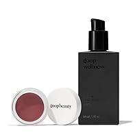 goop Beauty Cream Blush and Massage Oil Bundle | 0.5 oz Soft Berry Cream Blush for a Sheer Pop of Color on Lips & Cheeks | 2 fl oz of Mess Free Oil for a Couples Massage or Self Care | Gift Set