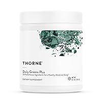 Thorne Daily Greens Plus - Comprehensive Greens Powder with Matcha, Spirulina, Moringa and Adaptogen, Mushroom and Antioxidant Blends - Refreshing, Mint Flavor 6.7 Oz - 30 Servings