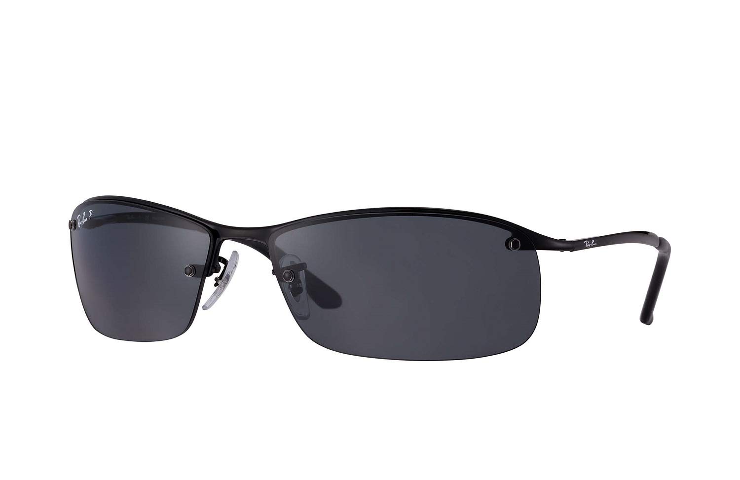 Ray-Ban Men's RB3183 Sunglasses (Black Frame, Solid Black Lens)