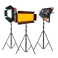 200W LED Video Light, Bi-Color 2700-7500K, CRI95 TLCI?97 APP ControlPhotography Lighting Kit Lights for Studio Video, YouTube, Vlog, Live Stream, Filming, etc (GL-2000C 3 Pack kit)