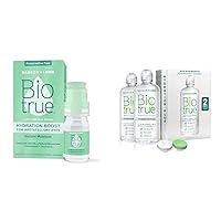 Biotrue Hydration Boost Eye Drops, Preservative Free, Soft Contact Lens & Hydration Plus Contact Lens Solution, Multi-Purpose Solution
