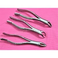 Set of 3 Premium German Grade Dental Extracting Forceps #150 151 & 23 Surgical Extraction Instrument (German Stainless Steel)