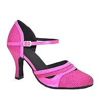 Womens Comfort Professional Latin Dance Shoes Ballroom Pumps Pointed Toe Toe Jazz Salsa Tango 6CM Mid Heels Party Shoes