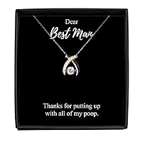 Thanks Best Man Necklace Funny Gift For Putting Up With All Of My Poop Hilarious Quote Gag Pendant Sterling Silver Chain With Box