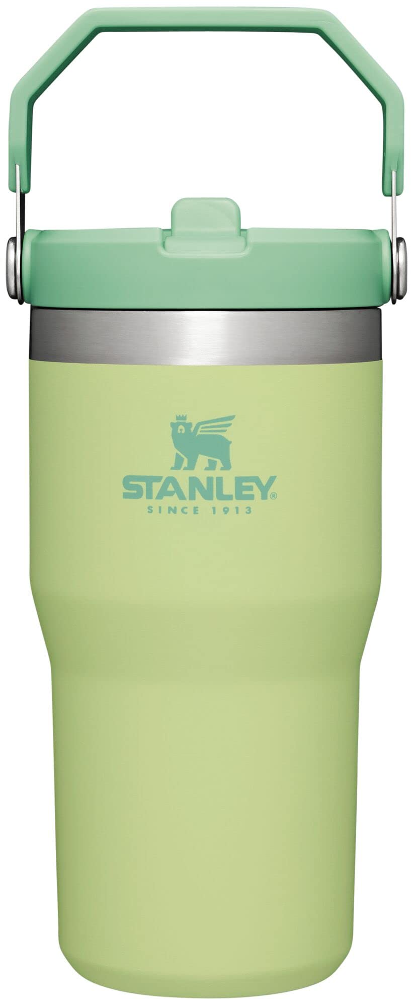 Stanley IceFlow Stainless Steel Tumbler with Straw - Vacuum Insulated Water Bottle for Home, Office or Car - Reusable Cup with Straw Leakproof Flip - Cold for 12 Hours or Iced for 2 Days (Citron)