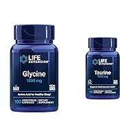 Life Extension Glycine 1000 mg, Promotes Relaxation, Healthy Sleep & Taurine, Pure Taurine Amino Acid Supplement, Heart, Liver and Brain Health