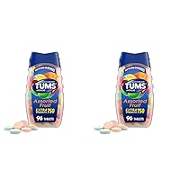 TUMS Extra Strength Antacid Tablets for Chewable Heartburn Relief and Acid Indigestion Relief, Assorted Fruit Flavors - 96 Count (Pack of 2)