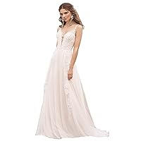 Sexy Wedding Dress V-Neck Sleeveless Flower Slings Chiffon Maxi Bridal Gown