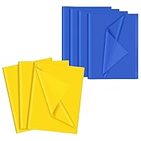 NEBURORA 60 Sheets Yellow Tissue Paper Bundles 120 Sheets Blue Tissue Paper for Gift Wrap Filler Flower Art Crafts DIY Birthday Fall Thanksgiving Father's Day Wedding Decor