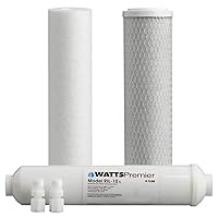 WP560032 Reverse Osmosis 4 Stage Water Filter 3 Piece Replacement Kit for ZeroWaste and RO-TFM-4SV, 10 inch