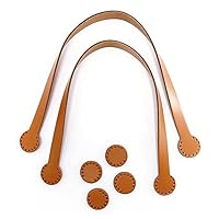 Miyako Set of 2 Leather Handles 17 in-Camel Notion, Brown