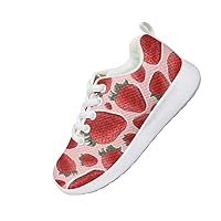 Children's Sports Shoes Boys and Girls Fun Strawberry Design Shoes Shock Absorbing Wear Resistant Soft and Comfortable for Size 11.5-3 Big/Little Kid