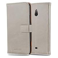 Book Case Compatible with Nokia Lumia 1320 in Cappuccino Brown - with Magnetic Closure, Stand Function and Card Slot - Wallet Etui Cover Pouch PU Leather Flip