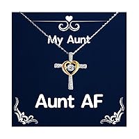 Aunt AF Aunt Cross Dancing Necklace, Special Aunt Gifts, Jewelry For from Niece