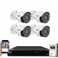 GW Security 8MP Security Camera System Outdoor with AI Face/Human/Vehicle Detection, 8CH 4K DVR and 4 x 3840TVL 8MP Microphone Home Coaxial CCTV Cameras, Smart AI Playback, Email Alert, 1TB Hard Drive