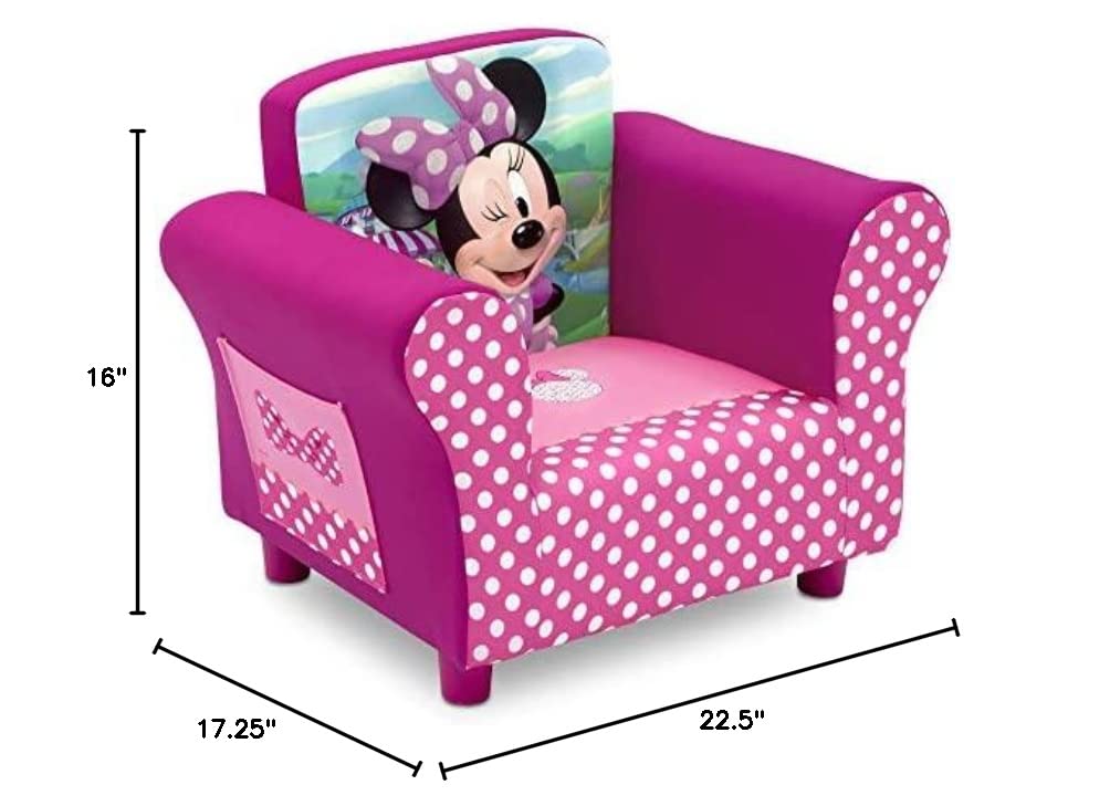 Delta Children Upholstered Chair, Wood, Disney Minnie Mouse