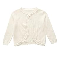 Toddler Girls Knit Cropped Bolero Shrug Little Kids Long Sleeve Open Front Cardigan Sweater, 6Months-6Years