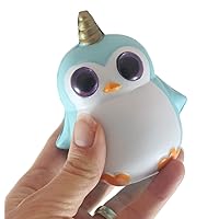 1 Small Penguin Mystical Animal with Horn and Wings Slow Rise Squishies Slow Rise Foam - Scented Sensory, Stress, Fidget Toy (1 Penguin (Random Color))