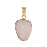 Rose Quartz Pendant, Personalised Gift for Her, Attractive Raw Gemstone Handmade Pendant, Oval shape Birthstone pendant, DIY crystal jewellery.