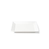 FOUNDATION Porcelain Wide Rim Plate, Square, 6 Inch, Set of 12,White