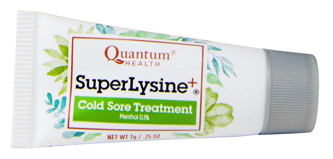 Quantum SuperLysine+ Cold Sore Treatment Ointment|Relieves Pain, Burning, and Itching|Cuts Healing Time in Half|0.25 Ounce