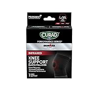 CURAD Performance Series IRONMAN Infrared Knee Support, Elastic Knee Sleeve for Pain Management, Compression Support for Enhanced Recovery and Performance, Powered by CELLIANT Technology, Large/X-Large