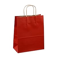 Kraft Bags, 100 Pcs Kraft Paper Bags with Handles Brown Paper Bags Great for Christmas Birthday Graduations Baby Showers Thanksgiving Halloween Easter Mother's Day Hanukkah-14-6x3x8in
