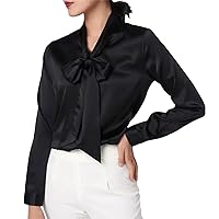 Women's Silk Shirt Long Sleeve Top White Shirt