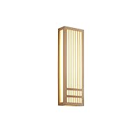 LED Wood Wall Lamp Japanese Wall Sconce Light, Flush Mount Wall Mounted Lamps, Square Headboard Lighting Fixtures (Size:s)