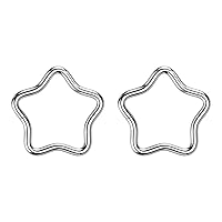 2PCS G23 Implant Grade Titanium PVD Plated 18G Septum Clicker Hoops Nose Rings Star Hinged Segment Rings 8mm 10mm Cartilage Daith Helix Conch Rook Tragus Earrings Piercing Jewelry