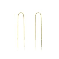 Solid 925 Sterling Silver Chain Threader Earrings Dangle for Women Teen Girls Minimalist Chain Dangle Earrings Long Tassel Earrings