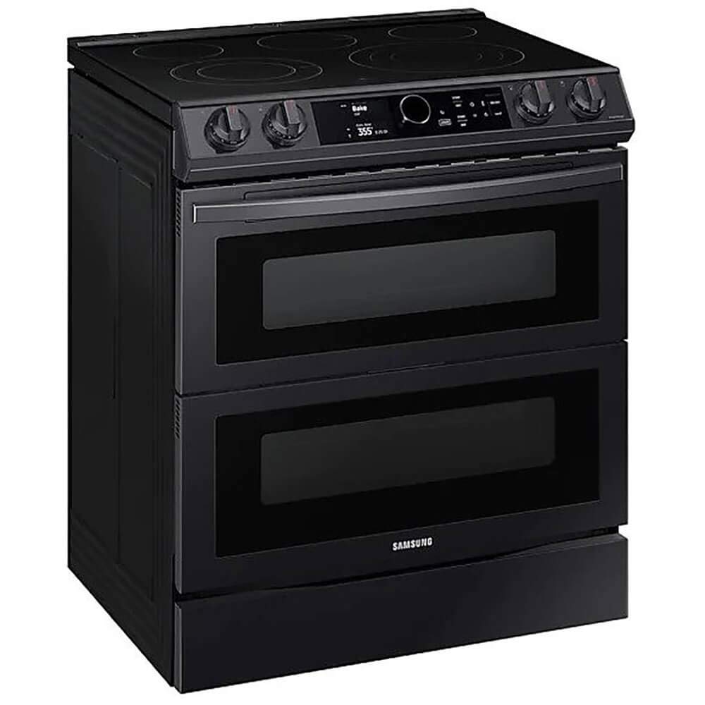 SAMSUNG NE63T8751SG 6.3 cu ft. Smart Slide-in Electric Range with Smart Dial, Air Fry, & Flex Duo(TM) in Black Stainless Steel