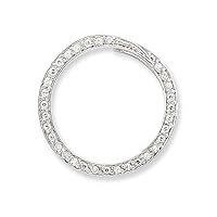 925 Sterling Silver Solid Polished Prong set CZ Cubic Zirconia Simulated Diamond Circle Slide Jewelry Gifts for Women